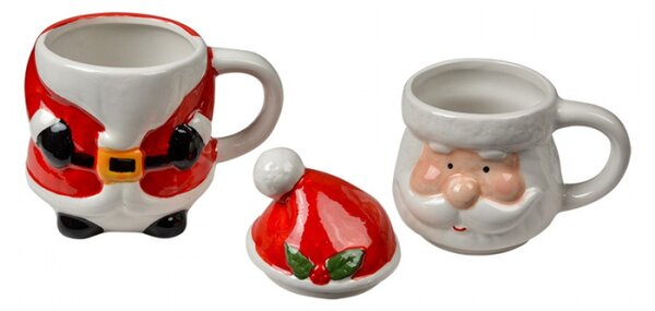 Sada vánočních hrníčků Santa Claus s pokličkou – 300 / 375 ml