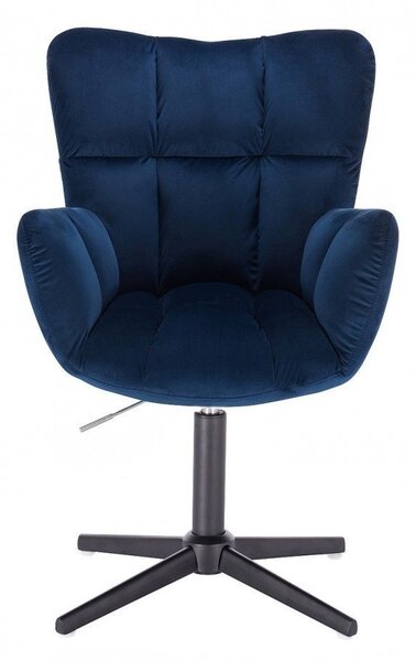 LuxuryForm Křeslo AURORA VELUR na černém kříži - modré
