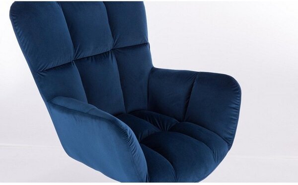 LuxuryForm Křeslo AURORA VELUR na černém talíři - modré