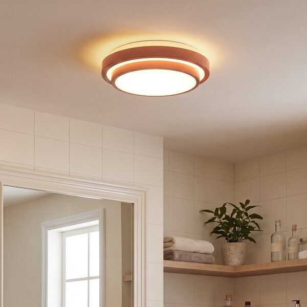 Moderní stropní svítidlo Sienna s bílou barvou 34 cm IP44 - Walden