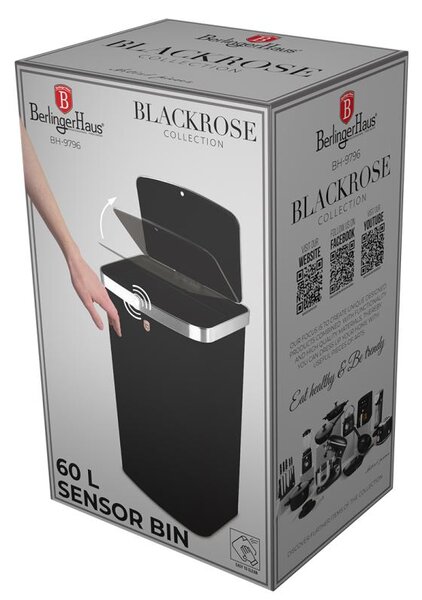 Bezdotykový odpadkový koš na senzor 60 l Black Rose Collection
