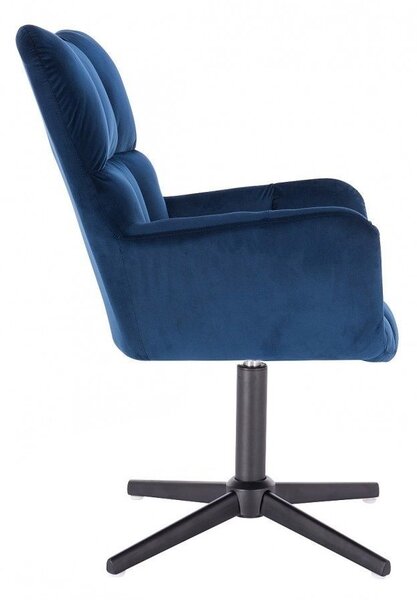 LuxuryForm Křeslo AURORA VELUR na černém kříži - modré