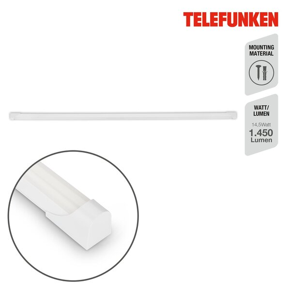 TF 200606TF TELEFUNKEN LED skříňkové svítidlo 117,4 cm 14W 1400lm bílé - BRILONER