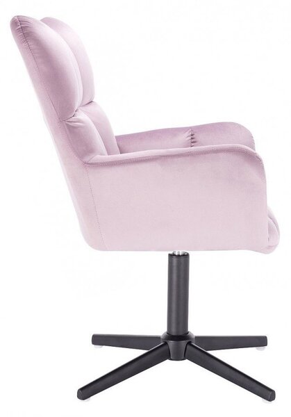 LuxuryForm Křeslo AURORA VELUR na černém kříži - levandule