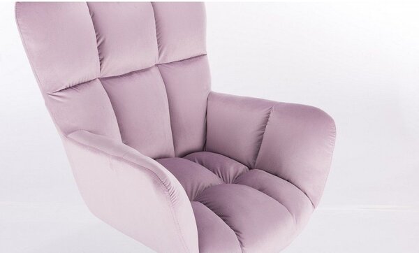 LuxuryForm Křeslo AURORA VELUR na černém kříži - levandule