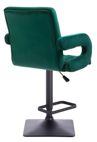 LuxuryForm DESIGN Barová židle BOSTON VELUR na černé hranaté podstavě - zelená