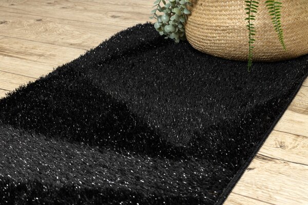 Koupelnový kobereček SYNERGY glamour / lurex, černý