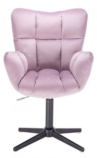 LuxuryForm Křeslo AURORA VELUR na černém kříži - levandule