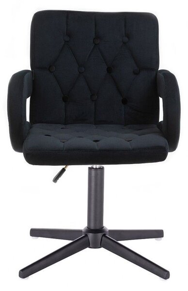LuxuryForm DESIGN Židle BOSTON VELUR na černém kříži - černá