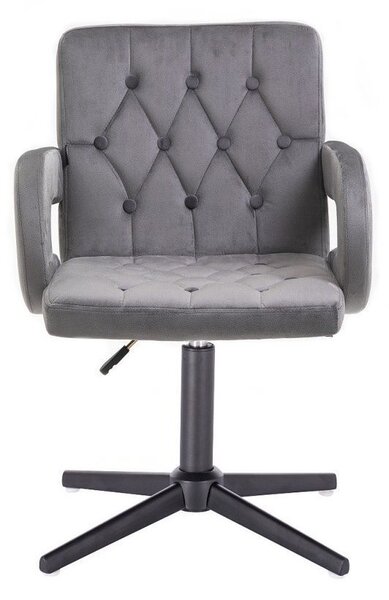 LuxuryForm DESIGN Židle BOSTON VELUR na černém kříži - šedá