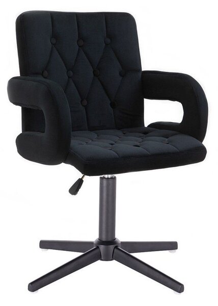 LuxuryForm DESIGN Židle BOSTON VELUR na černém kříži - černá