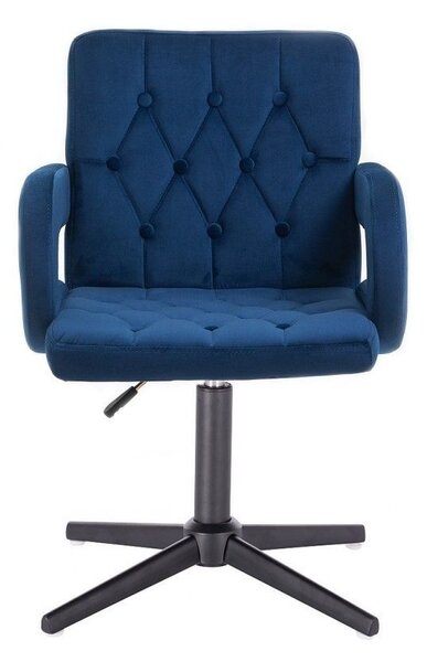 LuxuryForm DESIGN Židle BOSTON VELUR na černém kříži - modrá