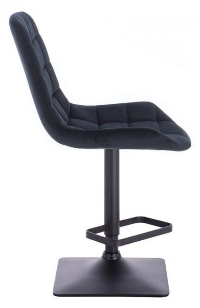 LuxuryForm DESIGN Barová židle PARIS VELUR na černé hranaté podstavě - černá
