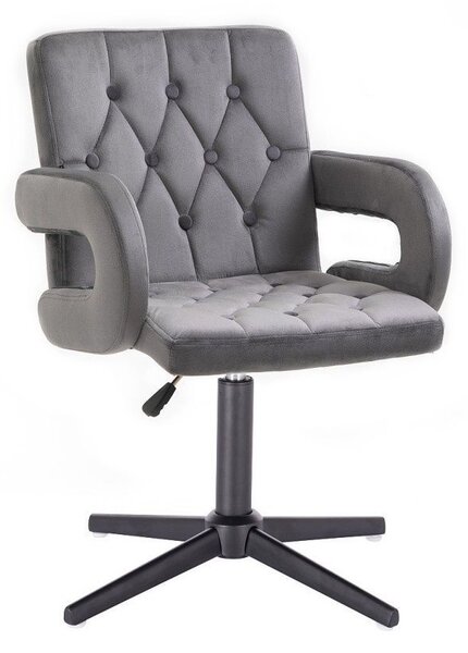 LuxuryForm DESIGN Židle BOSTON VELUR na černém kříži - šedá