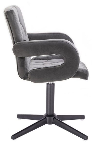 LuxuryForm DESIGN Židle BOSTON VELUR na černém kříži - šedá