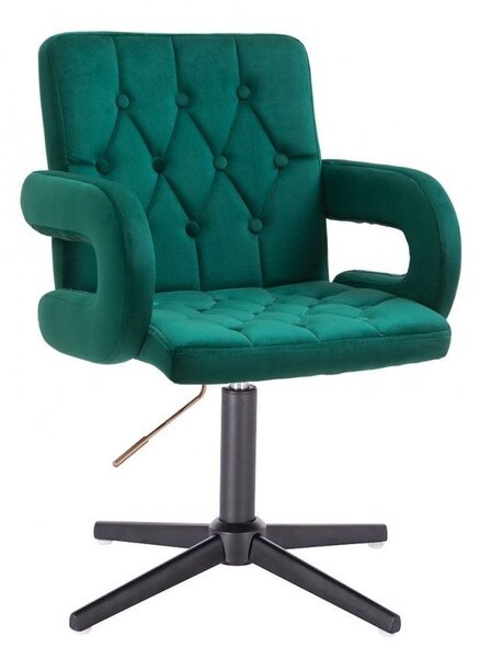 LuxuryForm DESIGN Židle BOSTON VELUR na černém kříži - zelená