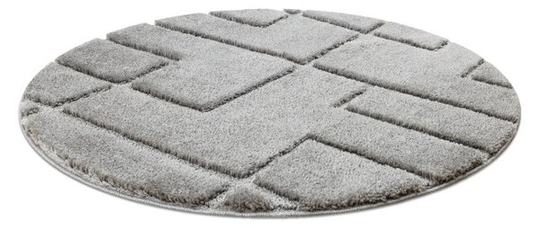 Koupelnový kobereček SUPREME LINES linie, šedý kruh
