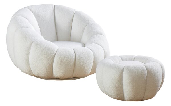KŘESLO S PODNOŽKOU, textil, bílá Livetastic - Online Only křesla & taburety, Online Only