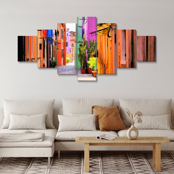 Obraz barevné italské uličky (210x100 cm)