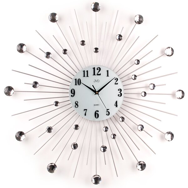 Paprskovité kovové skleněné nástěnné designové hodiny JVD HJ20 (POŠTOVNÉ ZDARMA!!)
