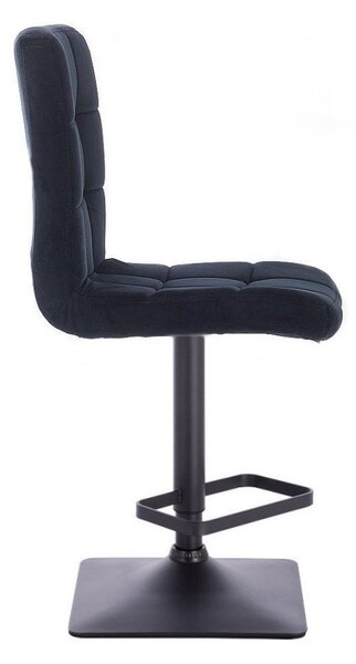 LuxuryForm DESIGN Barová židle TOLEDO VELUR na černé hranaté podstavě - černá