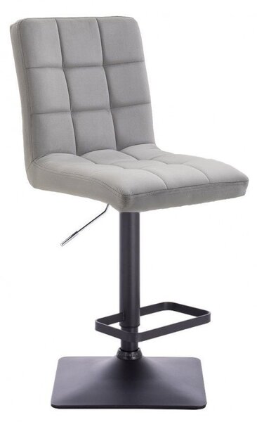 LuxuryForm Barová židle TOLEDO VELUR na černé podstavě - světle šedá