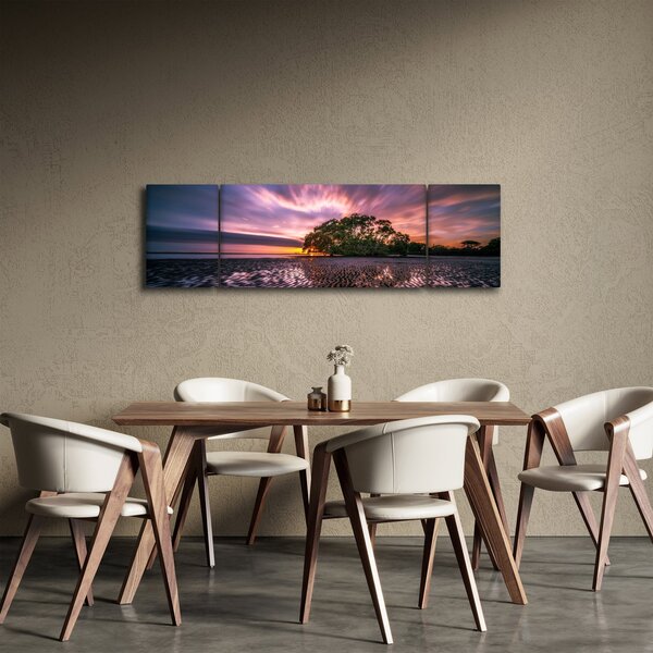 Obraz pláže při západu slunce (170x50 cm)