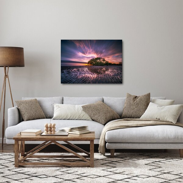 Obraz pláže při západu slunce (70x50 cm)