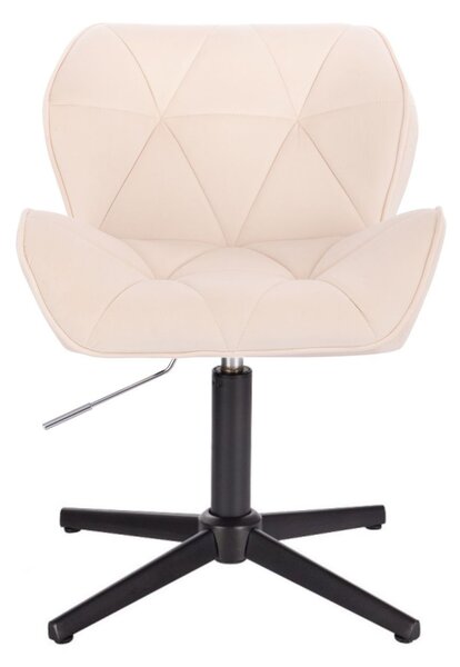 LuxuryForm DESIGN Židle MILANO VELUR na černém kříži - krémová