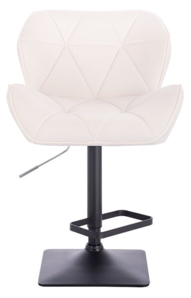 LuxuryForm DESIGN Barová židle MILANO VELUR na černé hranaté podstavě - bílá
