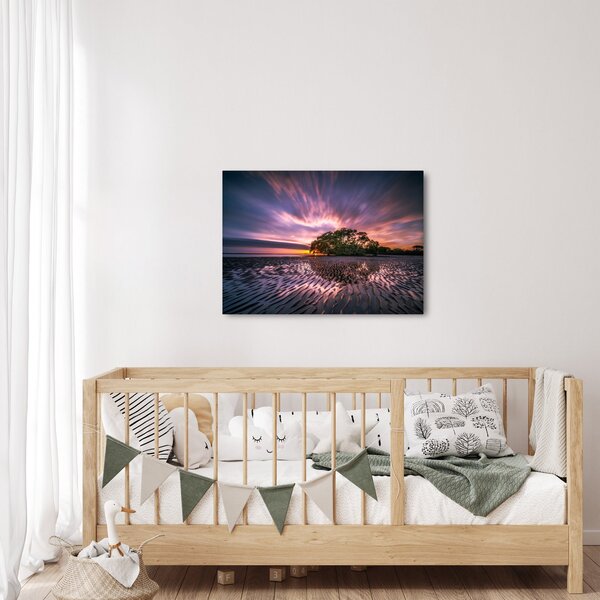 Obraz pláže při západu slunce (70x50 cm)