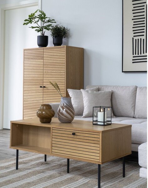 Konferenční stolek s deskou v dubovém dekoru v přírodní barvě 50x100 cm Kyoto – House Nordic
