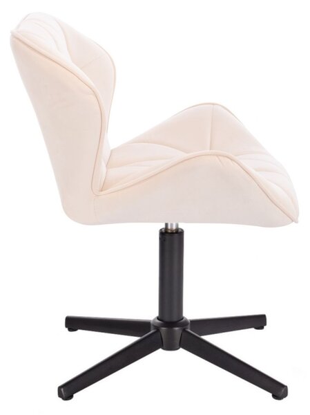LuxuryForm DESIGN Židle MILANO VELUR na černém kříži - krémová