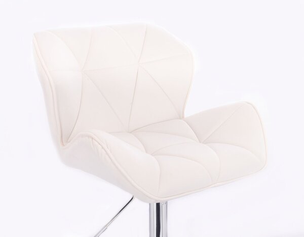 LuxuryForm DESIGN Barová židle MILANO VELUR na černém talíři - bílá