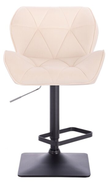LuxuryForm DESIGN Barová židle MILANO VELUR na černé hranaté podstavě - krémová