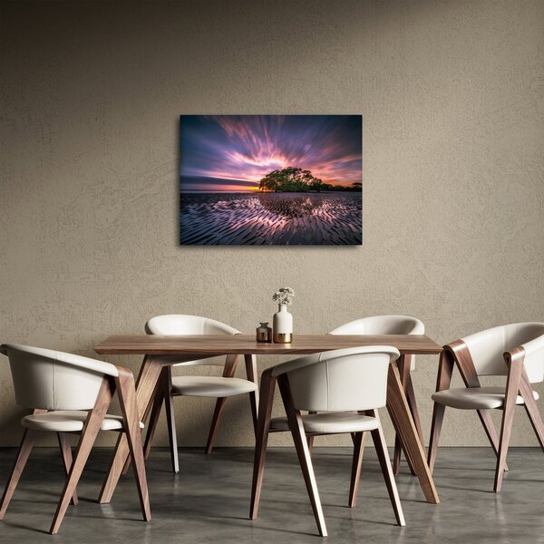 Obraz pláže při západu slunce (70x50 cm)