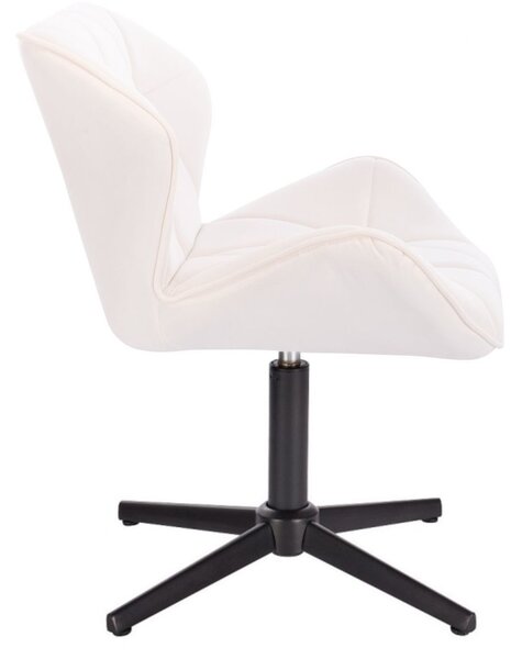 LuxuryForm DESIGN Židle MILANO VELUR na černém kříži - bílá