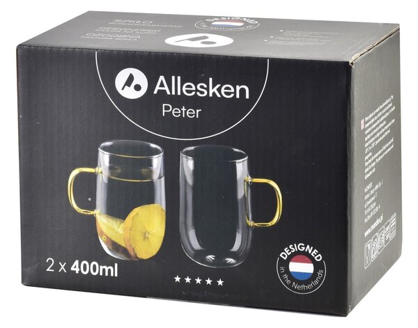 Skleněný hrnek Peter 400 ml sada 2ks