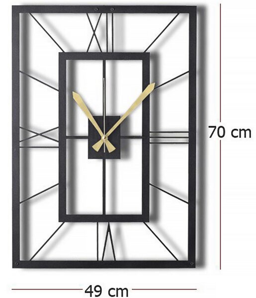 NÁSTĚNNÉ HODINY černá 49/70/3 cm - Nástěnné hodiny, Online Only