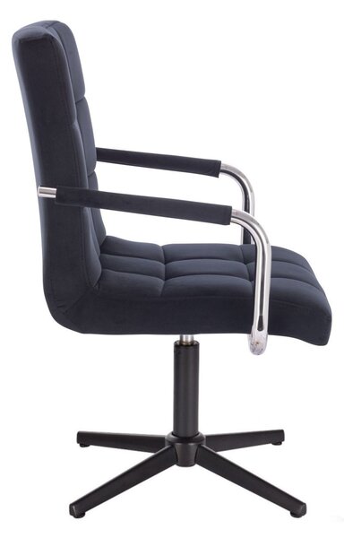 LuxuryForm DESIGN Židle VERONA VELUR na černém kříži - černá