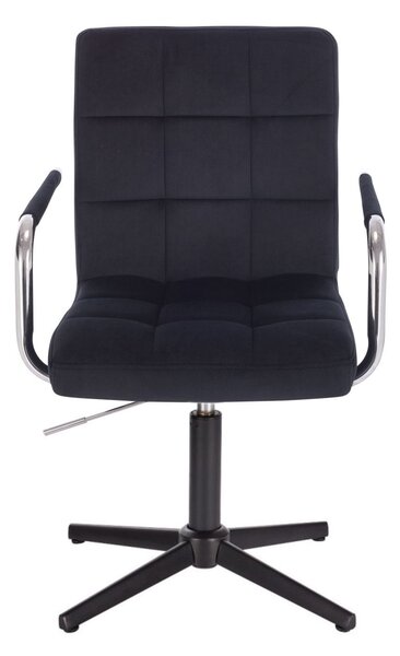 LuxuryForm DESIGN Židle VERONA VELUR na černém kříži - černá
