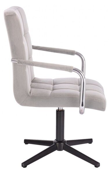 LuxuryForm DESIGN Židle VERONA VELUR na černém kříži - světle šedá