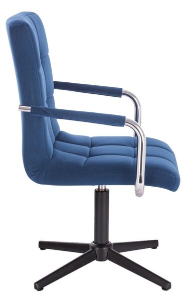 LuxuryForm DESIGN Židle VERONA VELUR na černém kříži - modrá