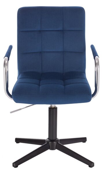 LuxuryForm DESIGN Židle VERONA VELUR na černém kříži - modrá