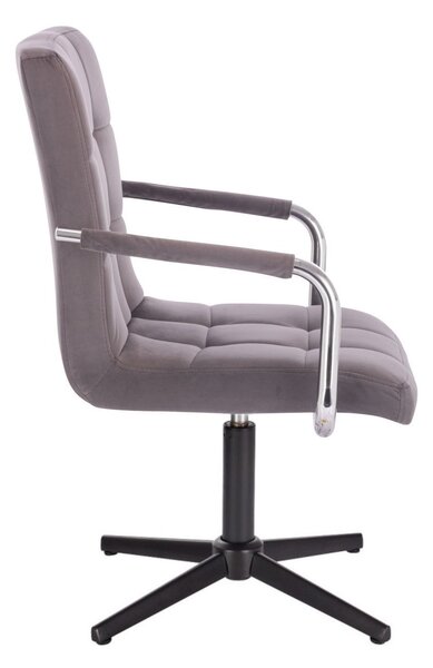 LuxuryForm DESIGN Židle VERONA VELUR na černém kříži - tmavě šedá