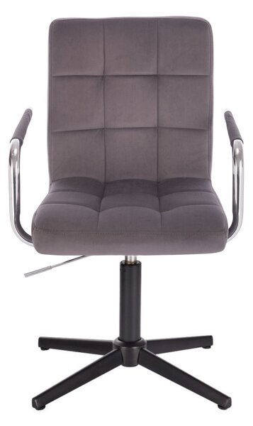 LuxuryForm DESIGN Židle VERONA VELUR na černém kříži - tmavě šedá