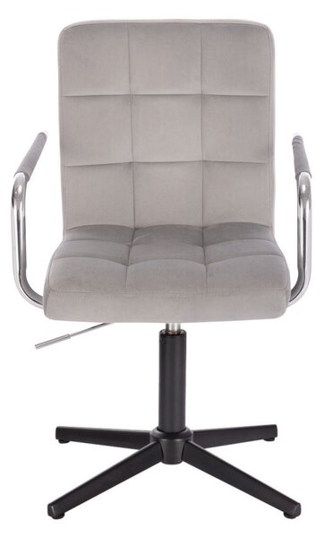 LuxuryForm DESIGN Židle VERONA VELUR na černém kříži - světle šedá
