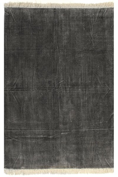 Koberec Kilim bavlněný 120 x 180 cm antracitový