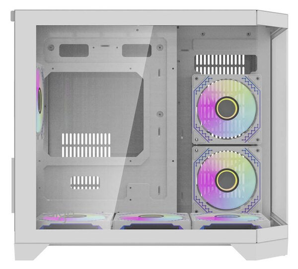 DarkFlash Počítačová skříň Darflash FT418 + 6 ventilátorů aRGB (bílá)