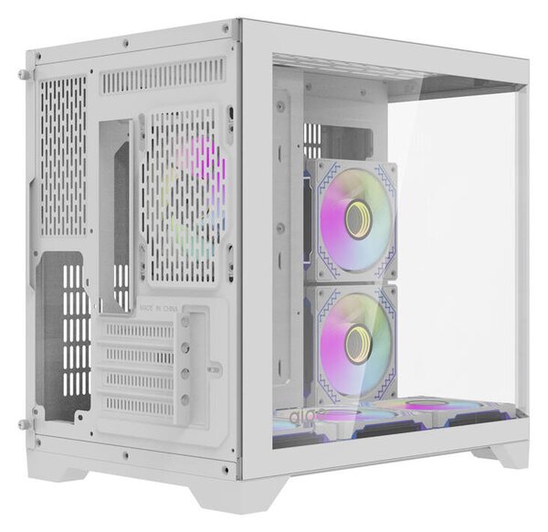 DarkFlash Počítačová skříň Darflash FT418 + 6 ventilátorů aRGB (bílá)